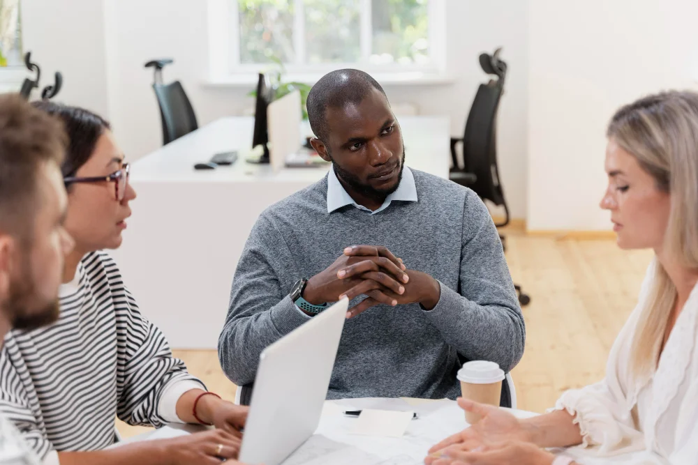 Mental health professional providing a personalized clinical assessment consultation at Bridges Community Support Services, Inc