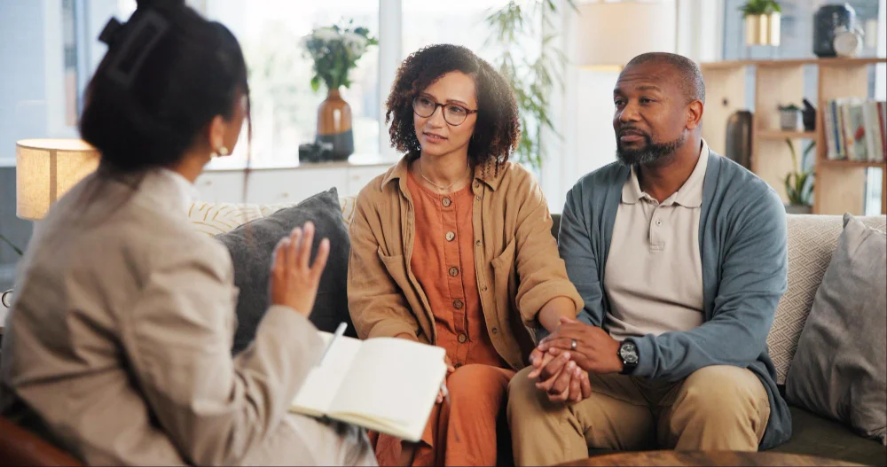 Couples therapy session with a mental health counselor at Bridges Community Support Services, Inc.